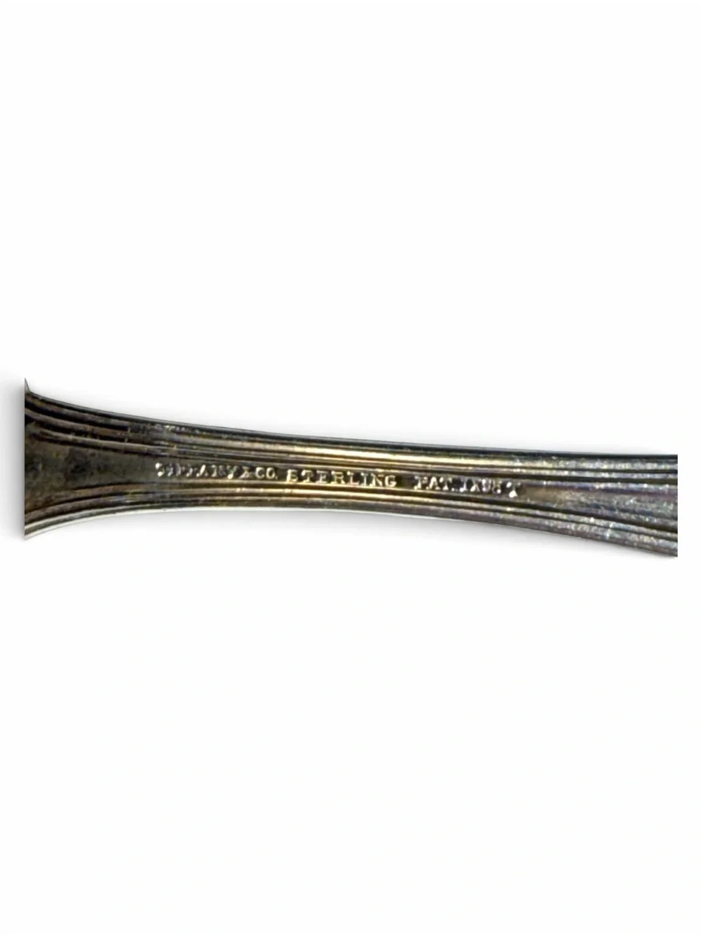 Antique Tiffany & Co Sterling Silver Shell & Thread Spoon Pat 1895 T Mark